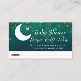 Tarjeta De Visita Boleto de Raffle de The Moon Baby Shower Diaper