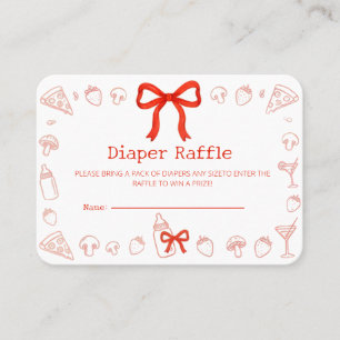 Tarjeta De Visita Boleto de Rifa de Pañales de Pizza Coquette