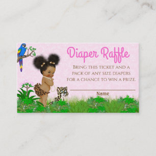 Tarjeta De Visita Boleto de rifa de pañales para baby shower de Girl