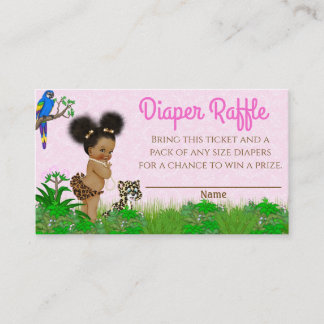 Tarjeta De Visita Boleto de rifa de pañales para baby shower de safa