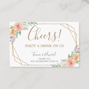 Tarjeta De Visita Boleto geométrico de la bebida de las flores de l