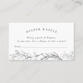 Tarjeta De Visita Boleto moderno de Flor Silvestre Baby Shower Diape