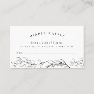 Tarjeta De Visita Boleto moderno de Flor Silvestre Baby Shower Diape