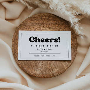 Tarjeta De Visita Boleto retro elegante para beber boda blanco y neg