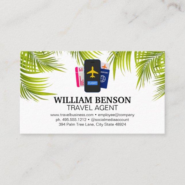 Tarjeta De Visita Boletos de avión de Passport | Vacaciones de viaje (Anverso)