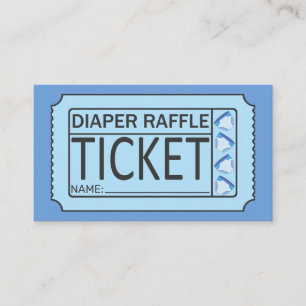 Tarjeta De Visita Boletos de Baby Shower Raffle de Diaper Azul