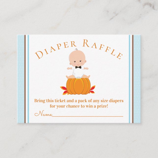 Tarjeta De Visita Boletos de Raffle de calabaza para niños (Anverso)
