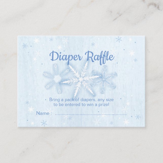 Tarjeta De Visita Boletos de Raffle de pasto de nieve azul (Anverso)