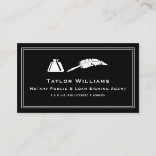 Tarjeta De Visita Bolígrafo de plumas de piel de piel de notario bla