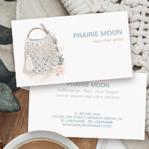 Tarjeta De Visita Bolsa de acuarela Boho Macrame