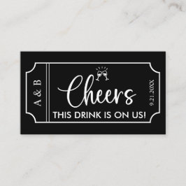 Tarjeta De Visita Bolsa de boletos para bebidas para Bodas negros