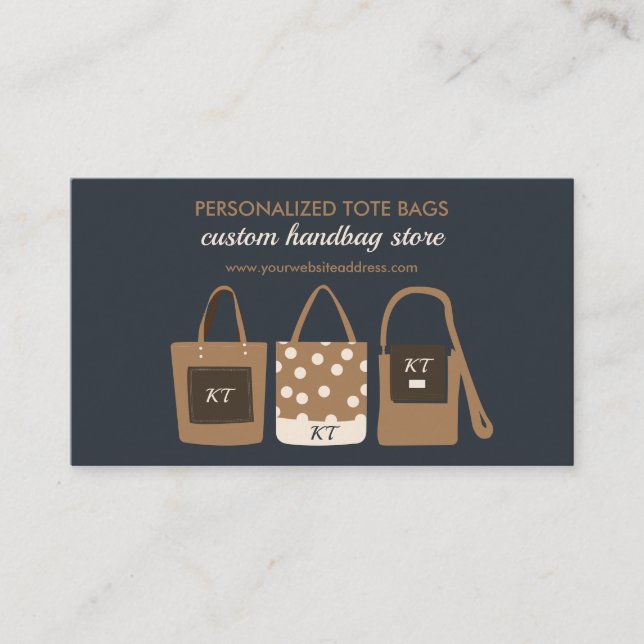 Tarjeta De Visita Bolsa de bolso de mano de tote (Anverso)