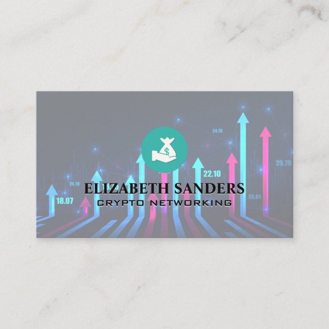 Tarjeta De Visita Bolsa de dinero | Fin Tech | Gráficos (Anverso)