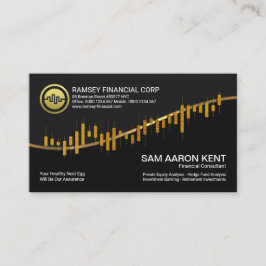 Tarjeta De Visita Bolsa de Oro espumosa Gráfico financiero