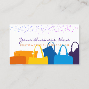 Tarjeta De Visita Bolsas de consultoría de moda con caligrafía simpl