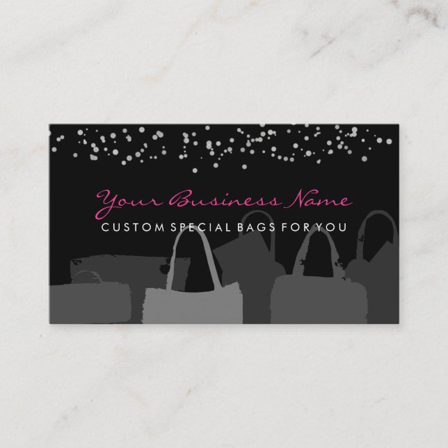 Tarjeta De Visita Bolsas de dibujo negro (Anverso)