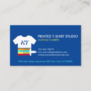 Tarjeta De Visita Bolsas Ropa Camisetas Personalizadas Azul Marino