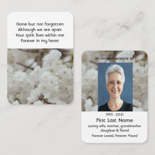 Tarjeta De Visita Bolsillo conmemorativo de flores de cerezo blanco 