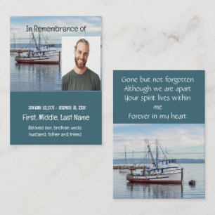 Tarjeta De Visita Bolsillo conmemorativo Keepsake barco pesquero com