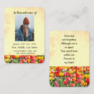 Tarjeta De Visita Bolsillo conmemorativo Keepsake Tulips Flores de j