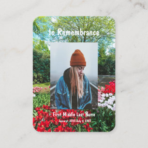Tarjeta De Visita Bolsillo conmemorativo Keepsake Tulips Flowers Gar