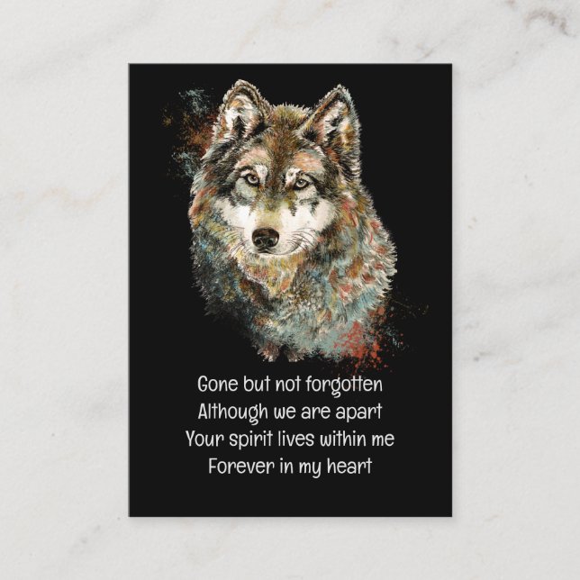 Tarjeta De Visita Bolsillo conmemorativo Keepsake Wolf Animal (Anverso)