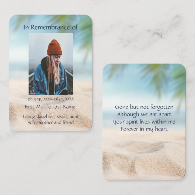 Tarjeta De Visita Bolsillo de vacaciones de vacaciones en playa trop (Anverso / Reverso)