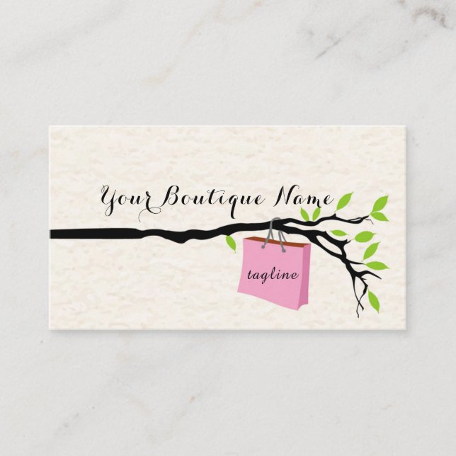Tarjeta De Visita bolso de compras, boutique     el diseño de la (Anverso)