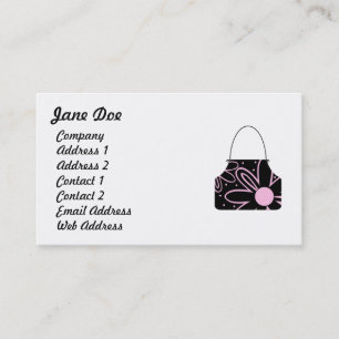 Tarjeta De Visita Bolso de mango floral negro y rosa para mujeres