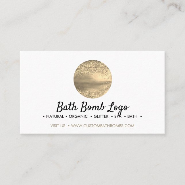 Tarjeta De Visita Bomba de Baño de Oro (Anverso)