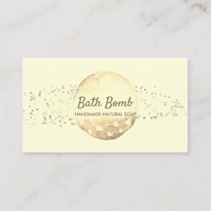 Tarjeta De Visita Bomba de Baño Jabón Natural Spa Oro