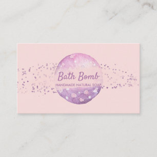 Tarjeta De Visita Bomba de Baño Jabón Natural Spa Rosa