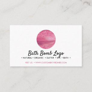 Tarjeta De Visita Bomba de baño rosa destello