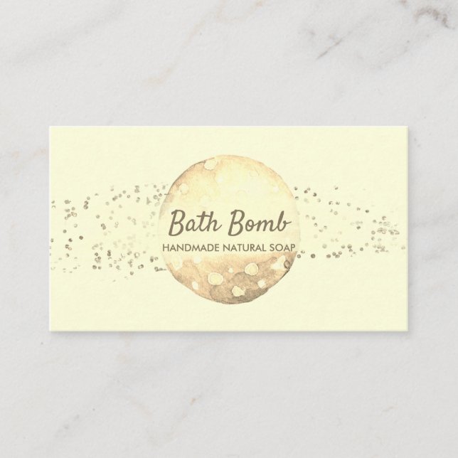 Tarjeta De Visita Bomba de baño Spa de jabón natural Gold (Anverso)
