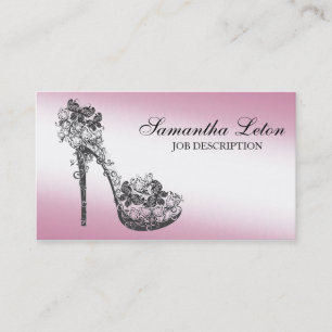 Tarjeta De Visita Bombas florales elegantes de los tacones altos de