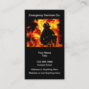 Tarjeta De Visita Bombero bombero tema de seguridad de emergencia