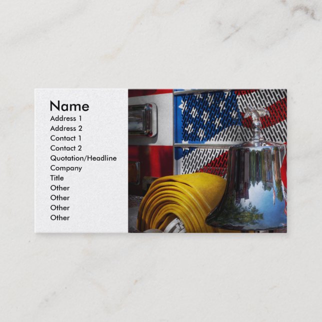 Tarjeta De Visita Bombero - candente (Anverso)