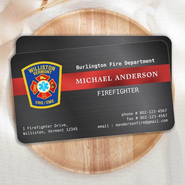 Tarjeta De Visita Bombero del Departamento de Bomberos Emblem Red Si (Subido por el creador)