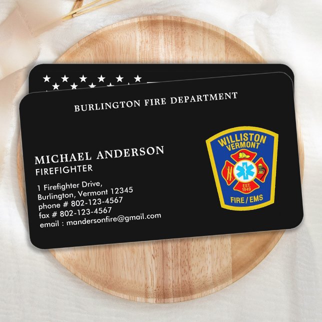 Tarjeta De Visita Bombero del Departamento de Bomberos Emblema Logo  (Subido por el creador)