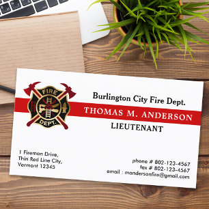 Tarjeta De Visita Bomberos Bomberos Bomberos Bomberos Personalizado