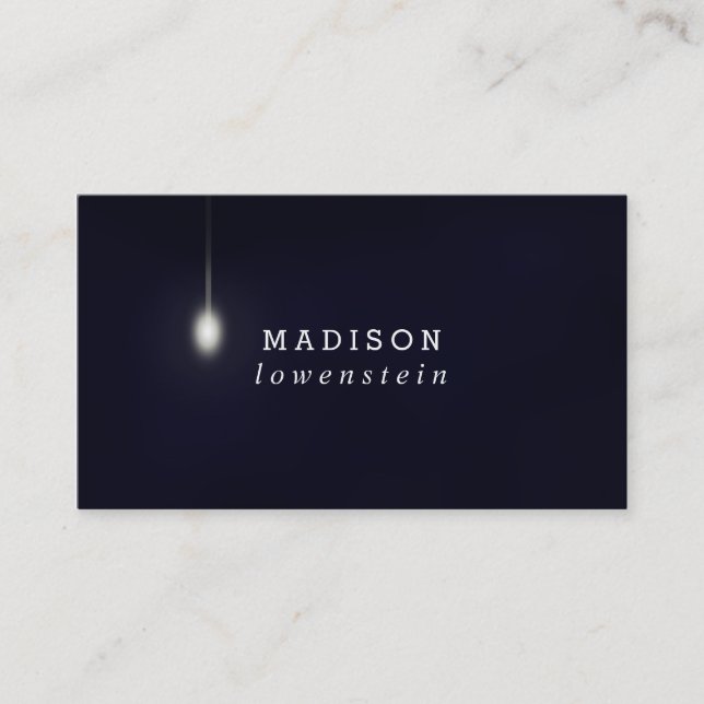 Tarjeta De Visita Bombilla caprichosa de los azules marinos moderna (Anverso)