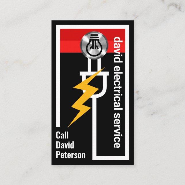 Tarjeta De Visita Bombilla de alimentación del circuito de cableado  (Anverso)