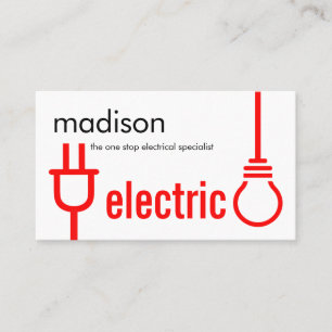 Tarjeta De Visita Bombilla de enchufe de energía eléctrica