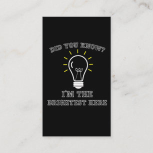 Tarjeta De Visita Bombilla de luz más brillante de la energía eléctr