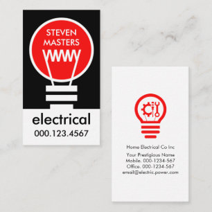 Tarjeta De Visita Bombilla de Luz Roja