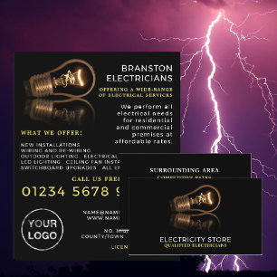 Tarjeta De Visita Bombilla elegante, electricista