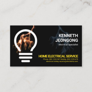 Tarjeta De Visita Bombilla residencial de luces eléctricas