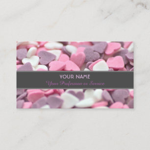 Tarjeta De Visita Bonita carta de negocios de corazones de azúcar