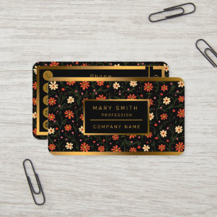 Tarjeta De Visita Bonita colección de flores de época moderna