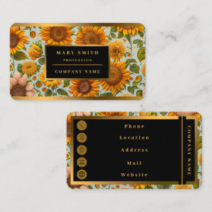 Tarjeta De Visita Bonita colección moderna de girasoles